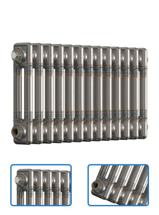 Horizontal 2 Column Radiator - Bare Metal Lacquer - 300 mm x 605 mm