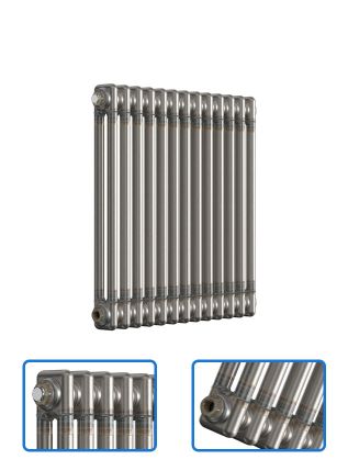 Horizontal 2 Column Radiator - Bare Metal Lacquer - 600 mm x 605 mm
