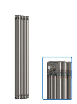 Vertical 3 Column Radiator - Bare Metal Lacquer - 1800 mm x 380 mm