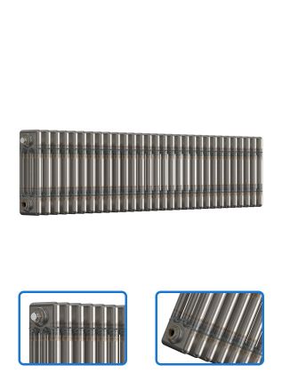 Horizontal 3 Column Radiator - Bare Metal Lacquer - 300 mm x 1370 mm