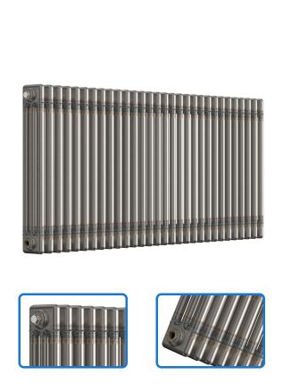 Horizontal 3 Column Radiator - Bare Metal Lacquer - 600 mm x 1370 mm