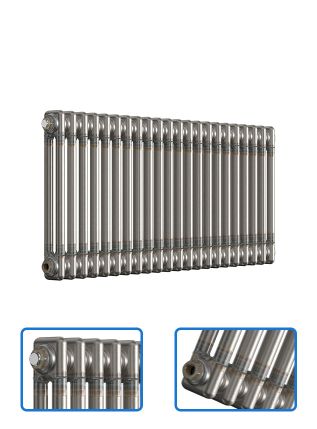 Horizontal 2 Column Radiator - Bare Metal Lacquer - 500 mm x 1010 mm
