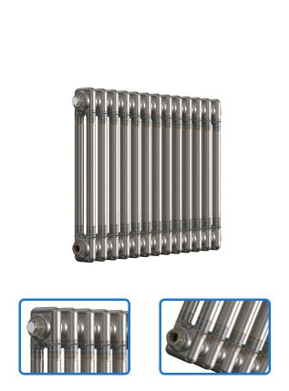 Horizontal 2 Column Radiator - Bare Metal Lacquer - 500 mm x 605 mm
