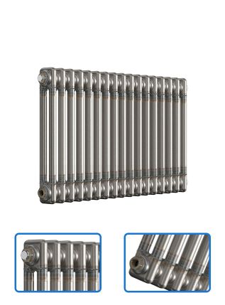 Horizontal 2 Column Radiator - Bare Metal Lacquer - 500 mm x 785 mm