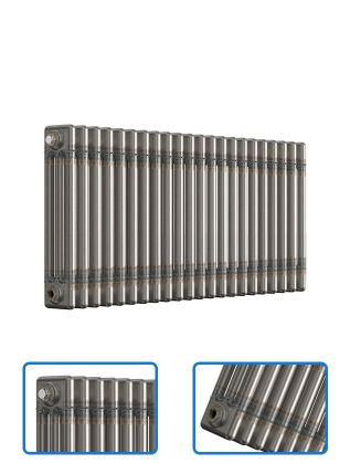 Horizontal 3 Column Radiator - Bare Metal Lacquer - 500 mm x 1010 mm
