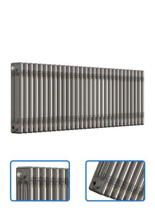 Horizontal 3 Column Radiator - Bare Metal Lacquer - 500 mm x 1370 mm