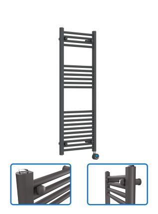 Electric Towel Radiator - Anthracite Grey - 1200 mm x 500 mm
