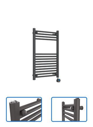Electric Towel Radiator - Anthracite Grey - 800 mm x 600 mm