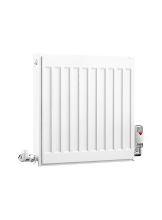 Compact Double Panel Single Convector | Type 21 | P+ - 400 mm x 400 mm - White