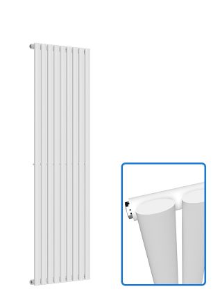 Oval Vertical Radiator - White - 1600 mm x 540 mm (Single)