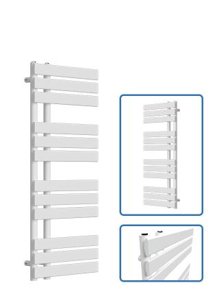 Open-Flat Towel Radiator - White - 1180 mm x 500 mm