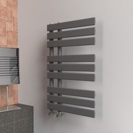 Open-Flat Towel Radiator - Anthracite Grey - 800 mm x 500 mm