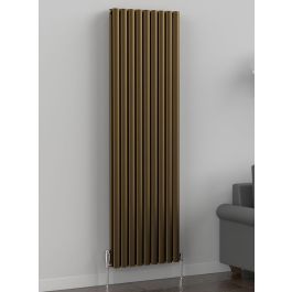 Oval Vertical Radiator - Antique Brass - 1800 mm x 540 mm (Double)
