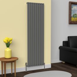 Oval Vertical Radiator-Anthracite Grey-1800 mm x 540 mm (Single)