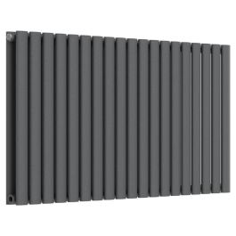 Oval Horizontal Radiator - Anthracite Grey - 600 mm x 1140 mm (Double)