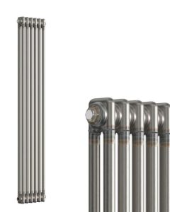 Bare metal lacquer vertical column radiator.