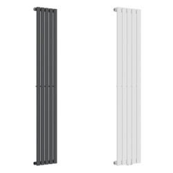 White and anthracite grey vertical radiators.